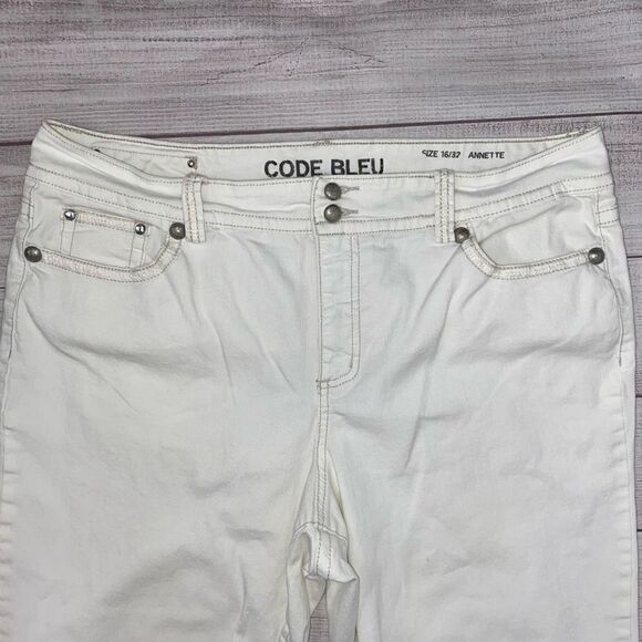 Code Bleu Annette women 16 white Capri jeans - Picture 11 of 11